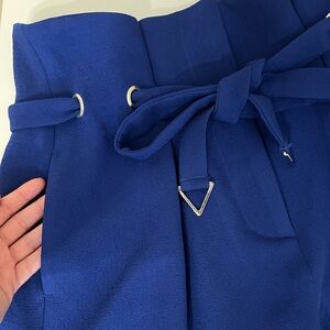 NWT Allen Schwartz Made in the USA Blue High-Waisted Shorts with Belt Size 0 💙🤩